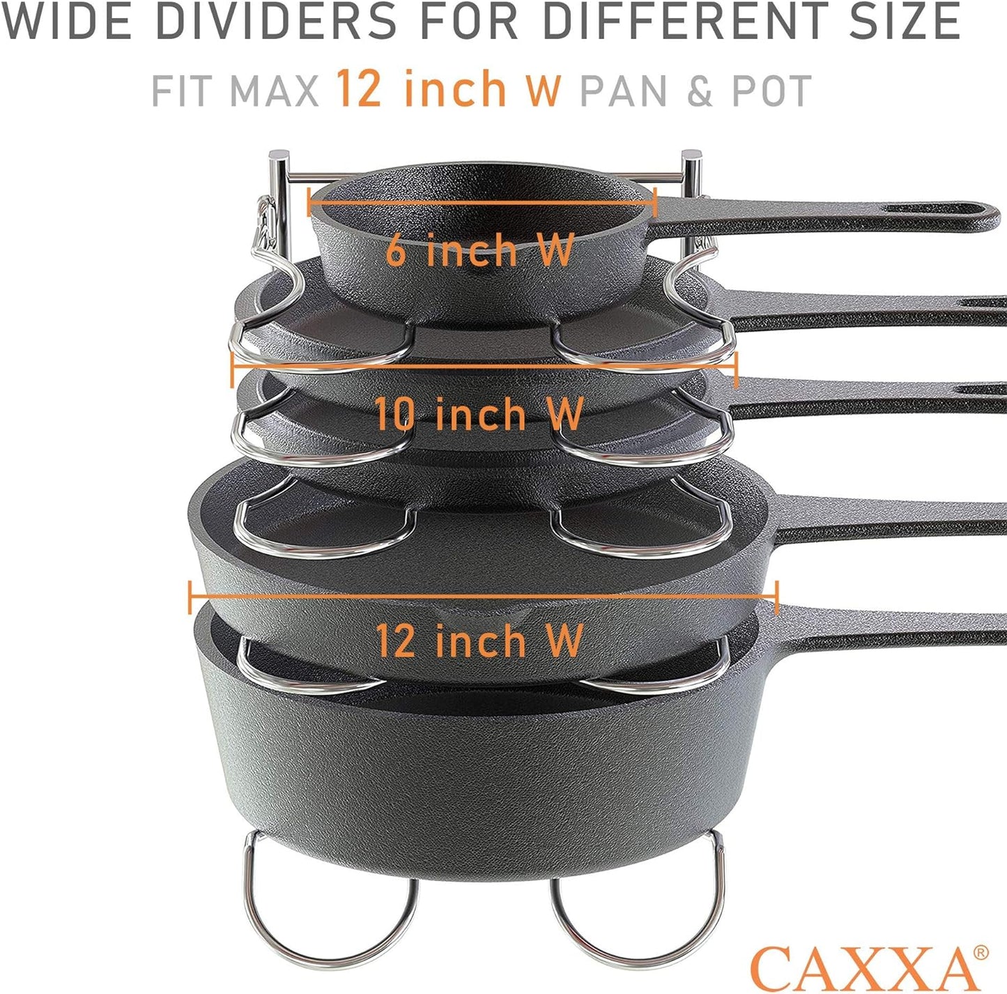 Metal Heavy Duty Pan Rack Pot Lid Rack Kitchen Cabinet Pantry Cookware 