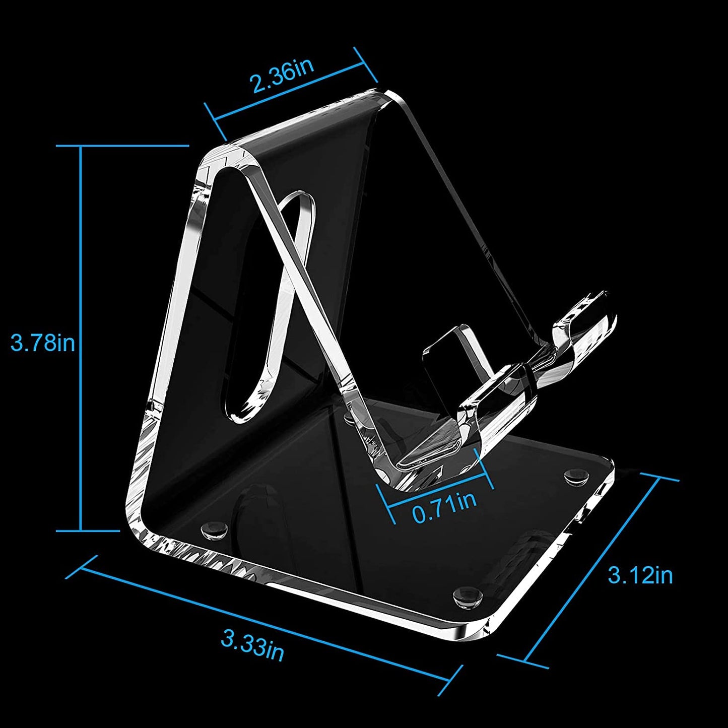 Acrylic Cell Phone Stand Portable Clear Phone Stand for Desk Compatible