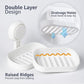 Soap Dish Holder for Shower Suction Cup Wall Mounted Self Draining No-Drilling 