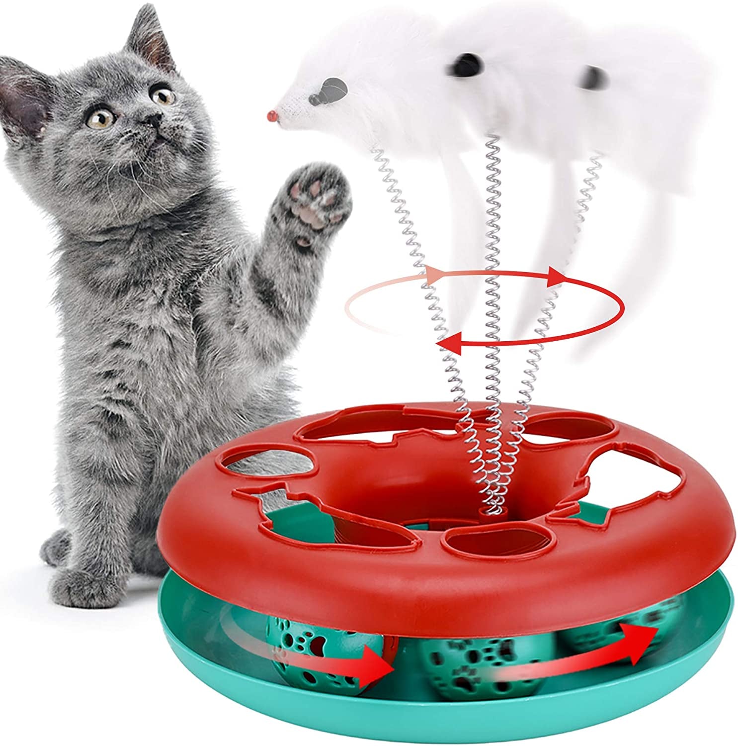   Toys for Indoor Cats Interactive Kitten Toys Roller Tracks  