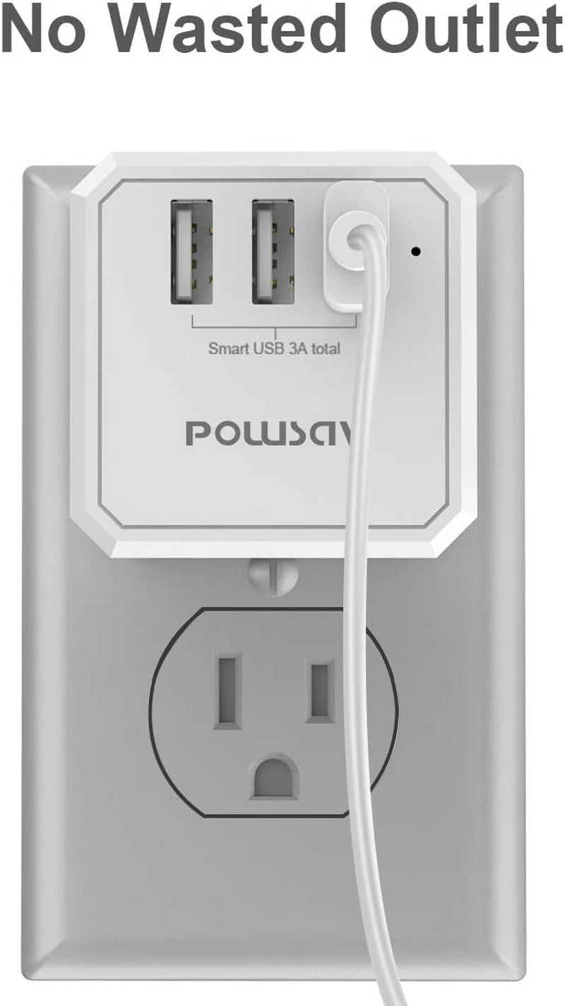 3 Outlet USB Wall Charger and Extender with 3 Way Splitter ETL Listed for Home Office Cruise Ship