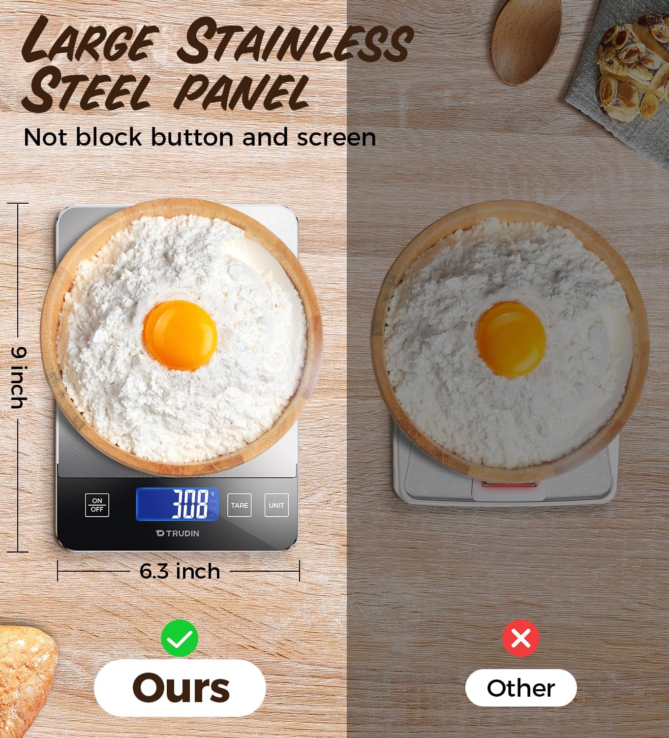   Precisely Measures Grams and Ounces for Baking  