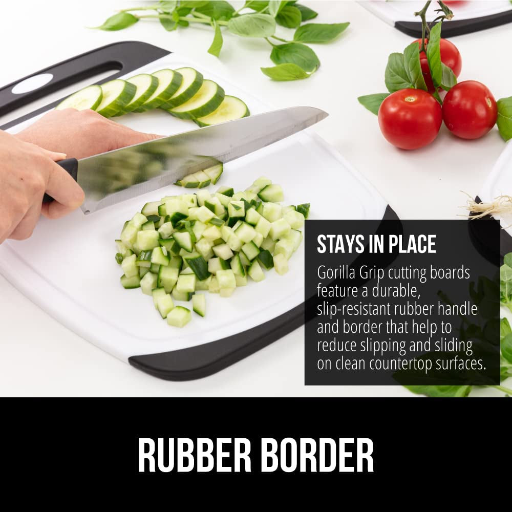  BPA Free Reversible Durable Kitchen Cutting Board Set of 3