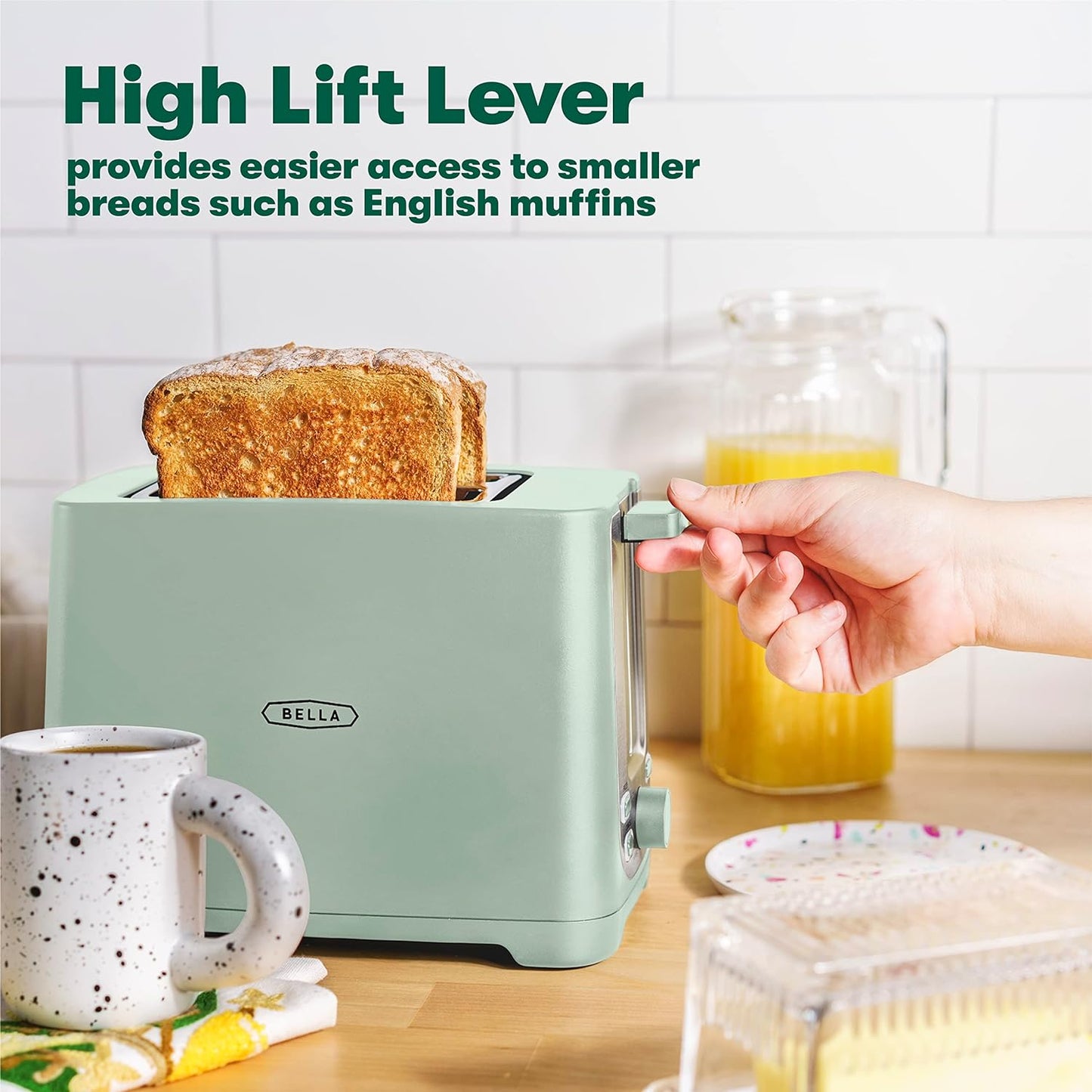 2 Slice Toaster with Auto Shut off  Extra Wide Slots & Removable Crumb Tray