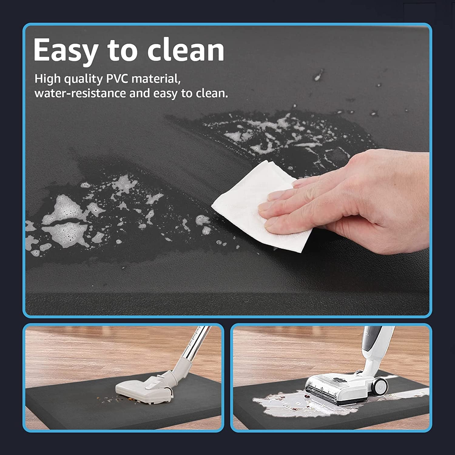 anti Fatigue Mat 1/2 Inch Cushioned Kitchen Mat  Non Slip Foam