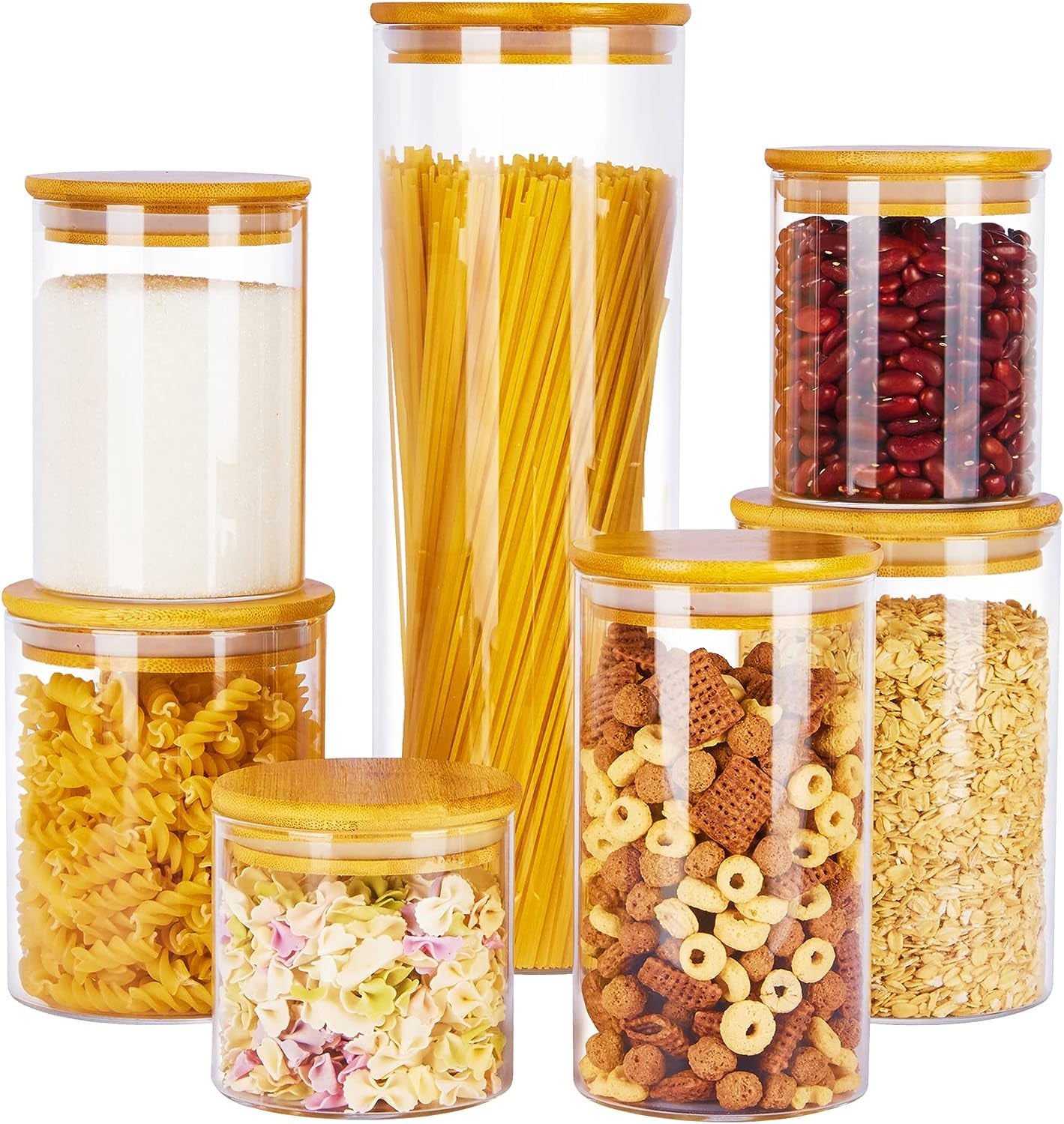  BPA Free Glass Food Storage Jars with Airtight Bamboo 