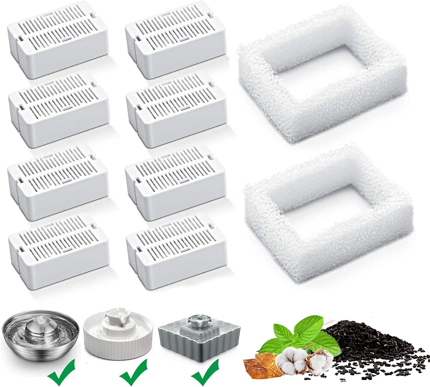 Fountain Replacement Filters 8 Pack Cat Fountain Carbon 