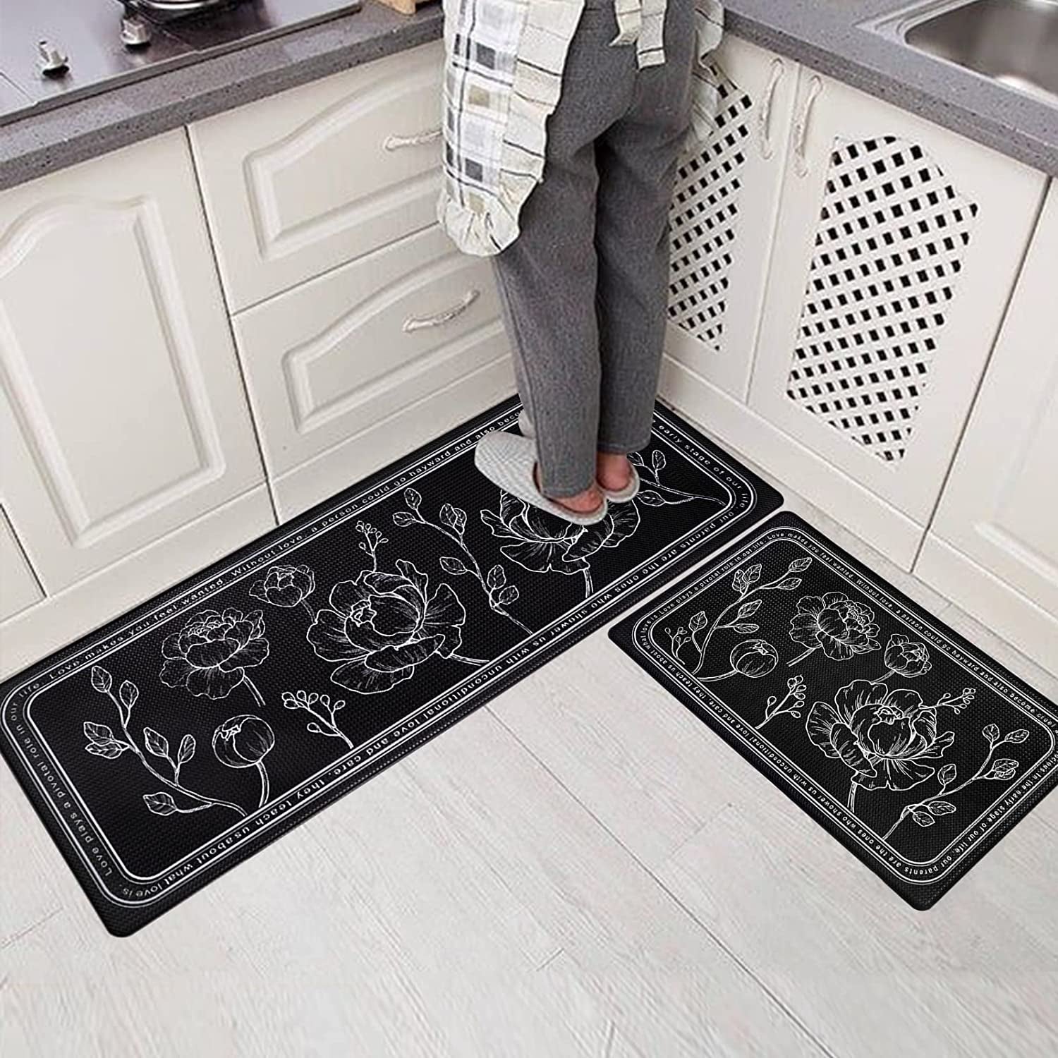 Kitchen Floor Mat Set of 2 Cushioned anti Fatigue Kitchen Mat