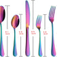 Rainbow Flatware Cutlery Silverware Set 20 Pieces Stainless Steel Colorful