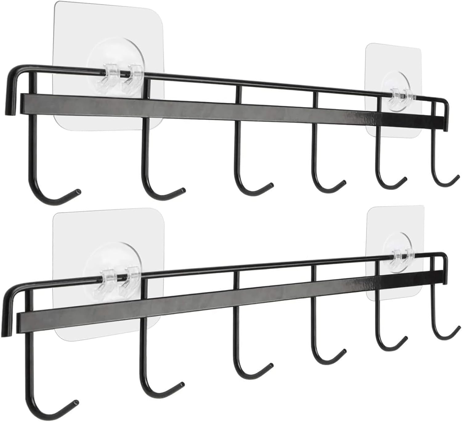 Adhesive Wall Hooks Rack Kitchen Rail Space Saving Utensil Holder No Drilling