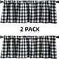 2 Pack Buffalo Check Plaid Window Valances White and Black Farmhouse Design