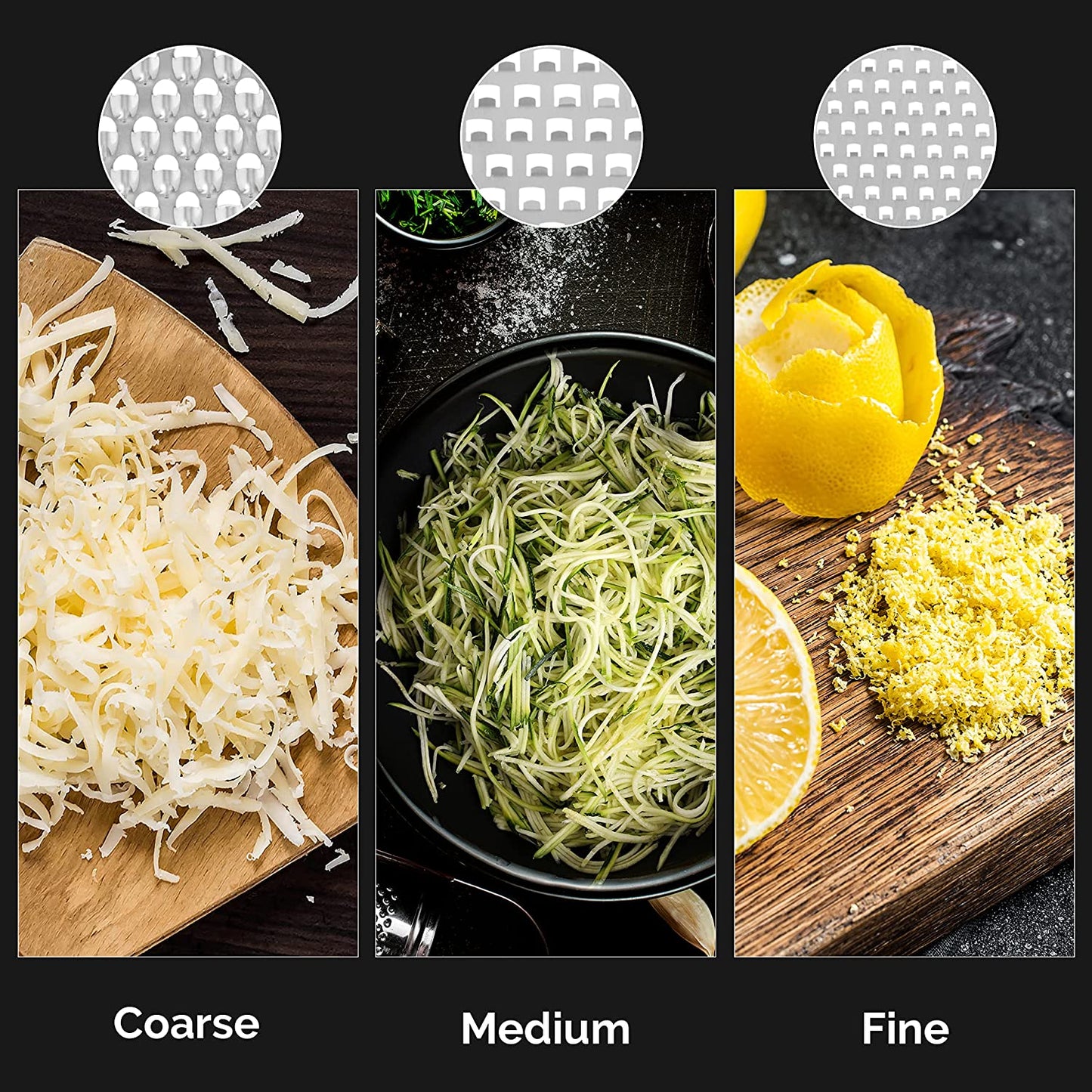 Cheese Grater with Container  Box Grater Cheese Shredder Lemon Zester