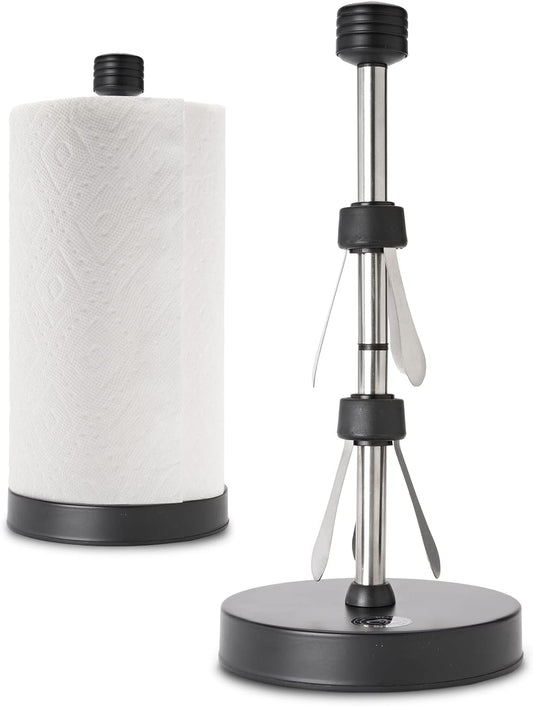 Stainless Steel Black Paper Towel Holder Designed for Easy One Handed Operation