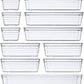 14 PCS Clear Plastic Drawer Organizer Tray 4 Sizes Desk Drawer Divider 