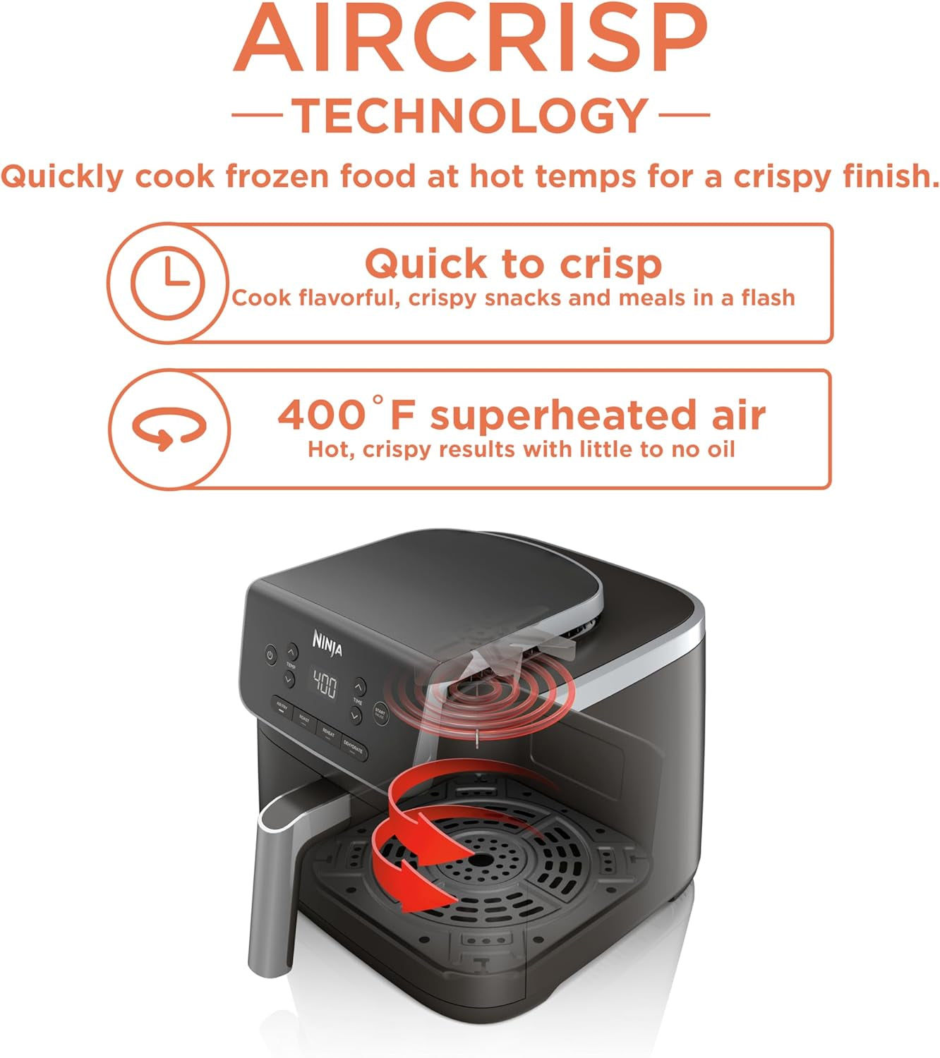   Reheat Dehydrate Air Crisp Technology with 400