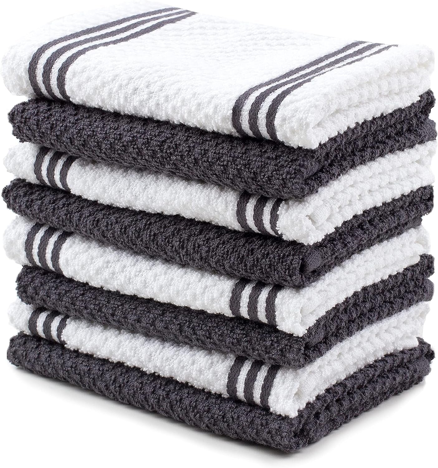  Gray and White Tea Towels Reusable and Absorbent