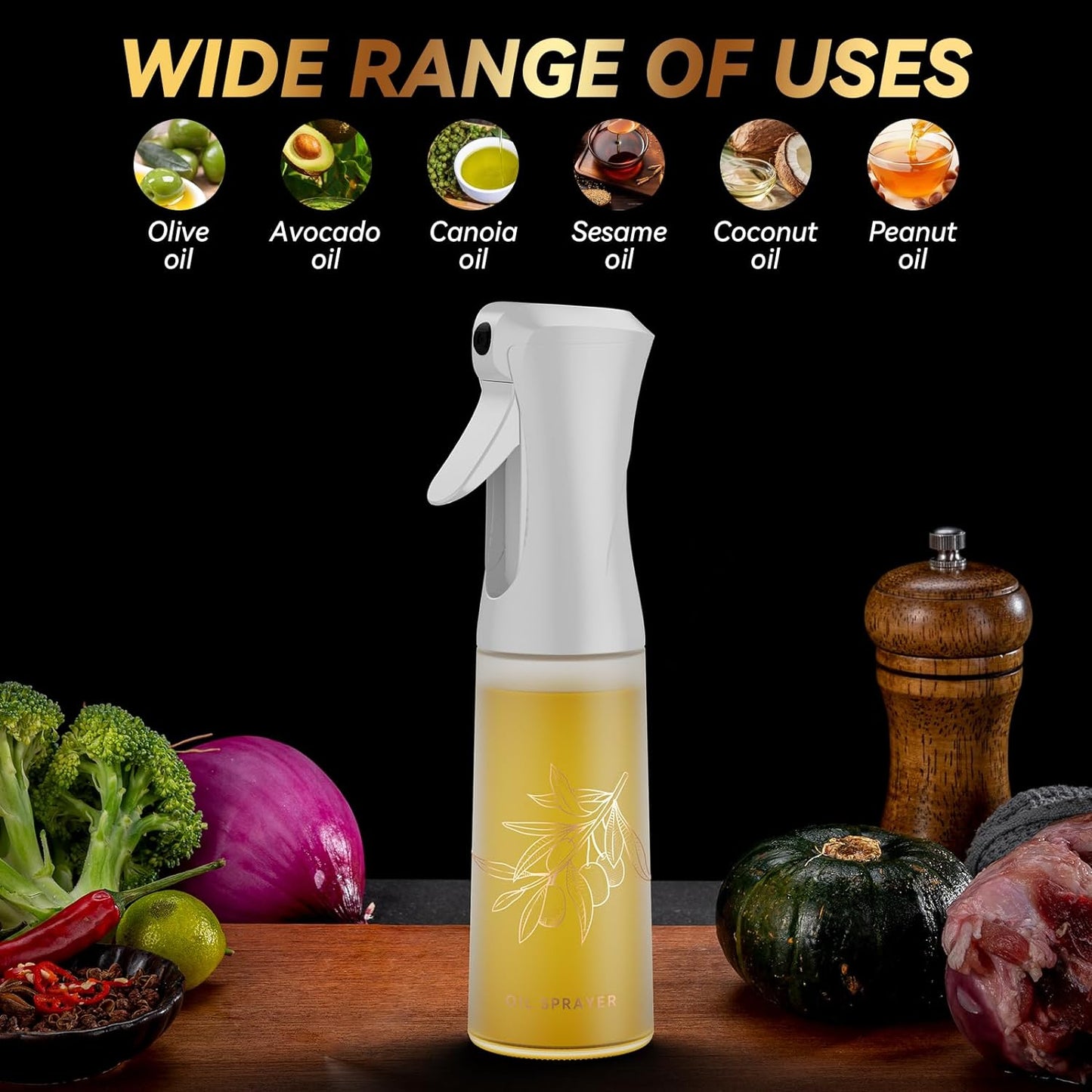 Oil Sprayer for Cooking 200Ml Glass Olive Oil Sprayer Oil Sprayer Continuous 