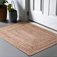 Hand Woven Jute Braided Rug 2'X3 Natural Reversible Boho Entry Area Rugs