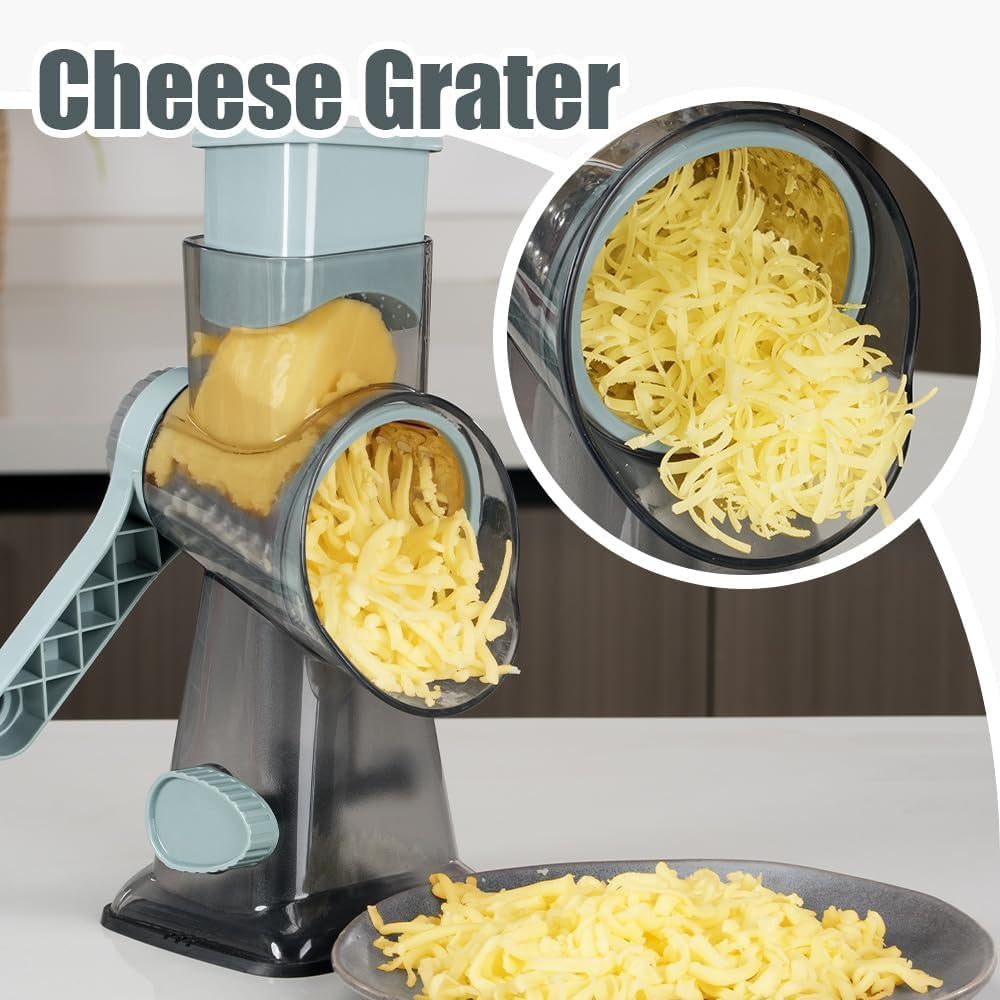 Rotary Cheese Grater with Handle Vegetable Cheese Shredder Slicer Grater for Kitchen 