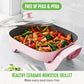 12 5QT Square Electric Skillet Glass Vented Lid Ceramic Pfas Free Nonstick Coated Interior