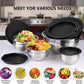 26 PCS Stainless Steel Nesting Black Mixing Bowls Set 