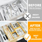 Bamboo Drawer Dividers with Inserts and Labels Kitchen Adjustable Drawer