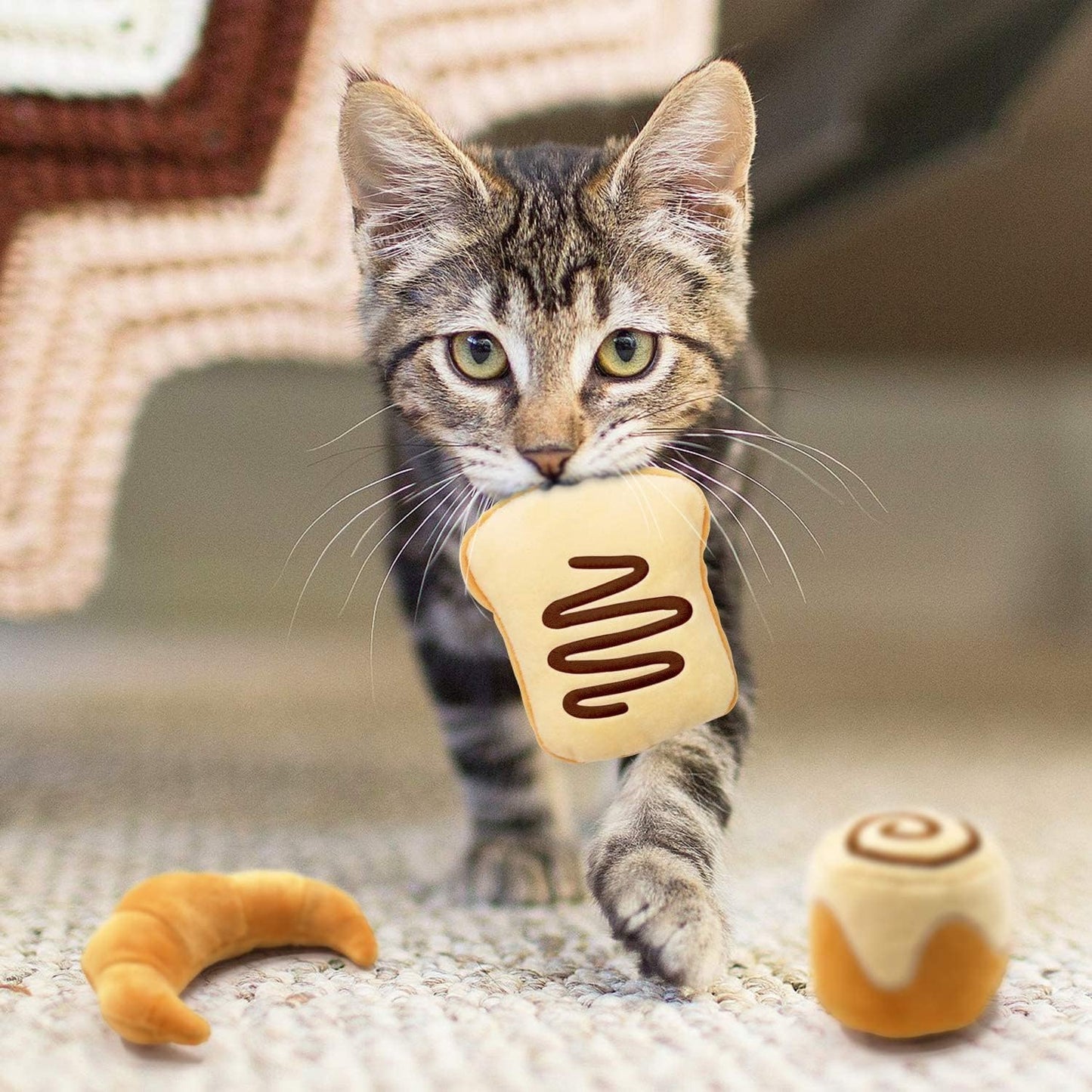 Bread Catnip Toys Cat Toys for Indoor Cats Interactive