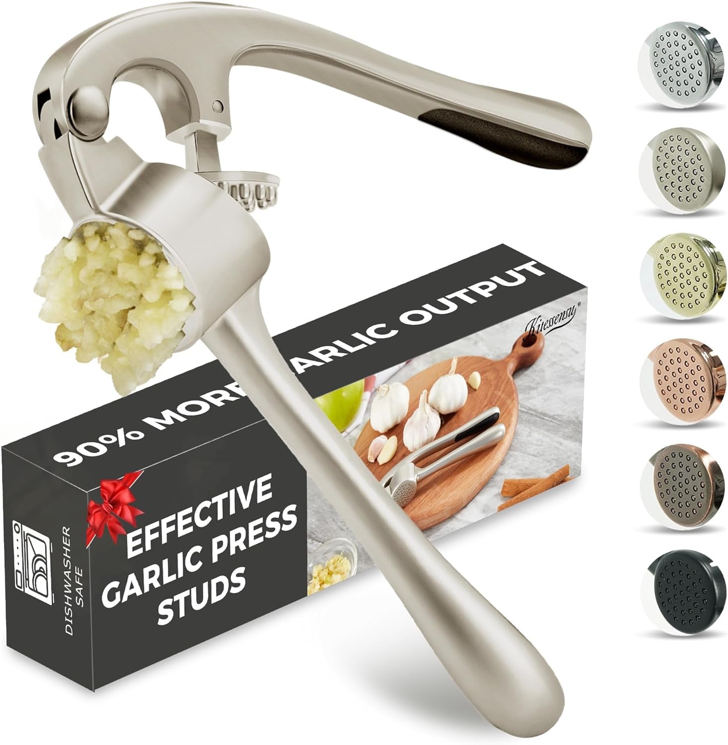 High Effective Garlic Press with Studs Heavy Duty Garlic Mincer Easy to Squeeze 