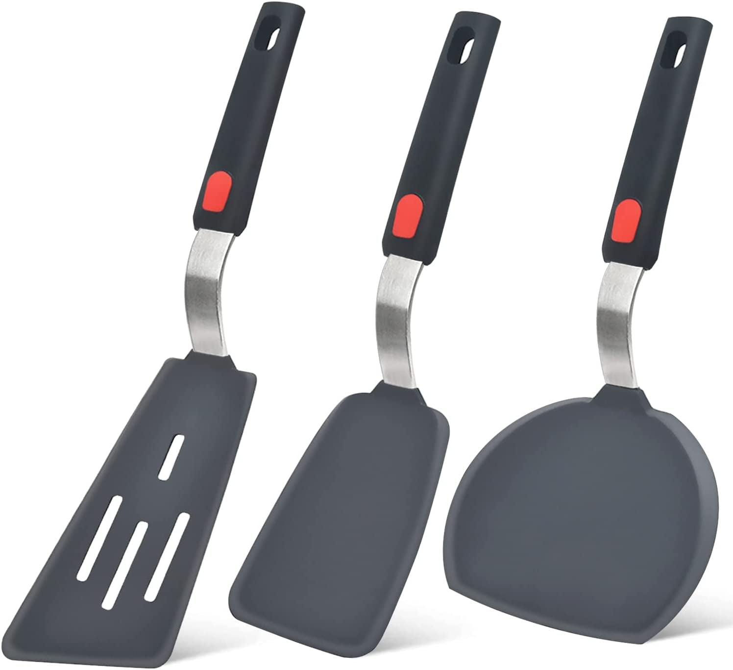 Silicone Spatula Turner Set of 3 600°F Heat Resistant Cooking Spatulas