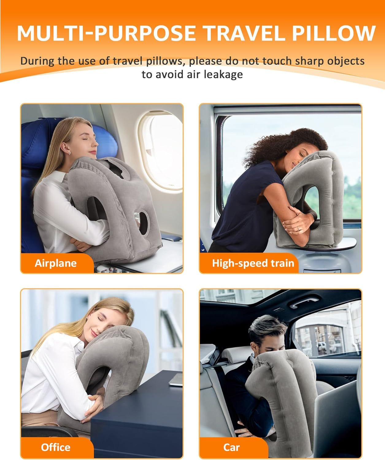 Travel Pillow Inflatable Neck Pillow Used for Airplanes Cars/Buses Trains Office Napping