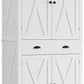 Kitchen Pantry Storage Cabinet 72" Height with Barn Doors Drawer 4 Adjustable