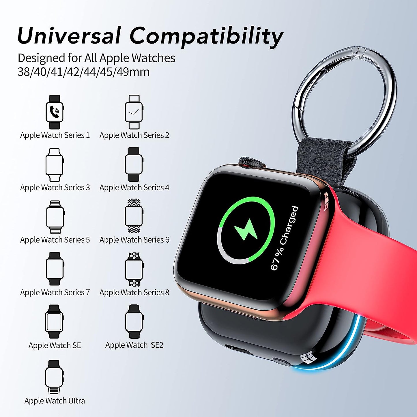 Portable Charger for Apple Watch Wireless Magnetic Iwatch Charger 1200Mah Power Bank