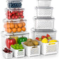 Fruit Storage Containers for Fridge with Removable Colander 24PCS Fruit Containers 