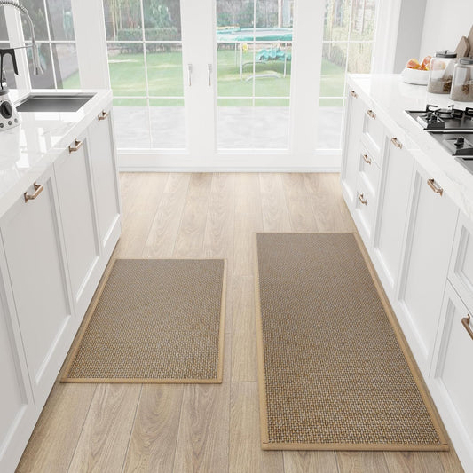 Kitchen Mat Set of 2 PCS Cushioned Non Slip Rugs for Kitchen Floor