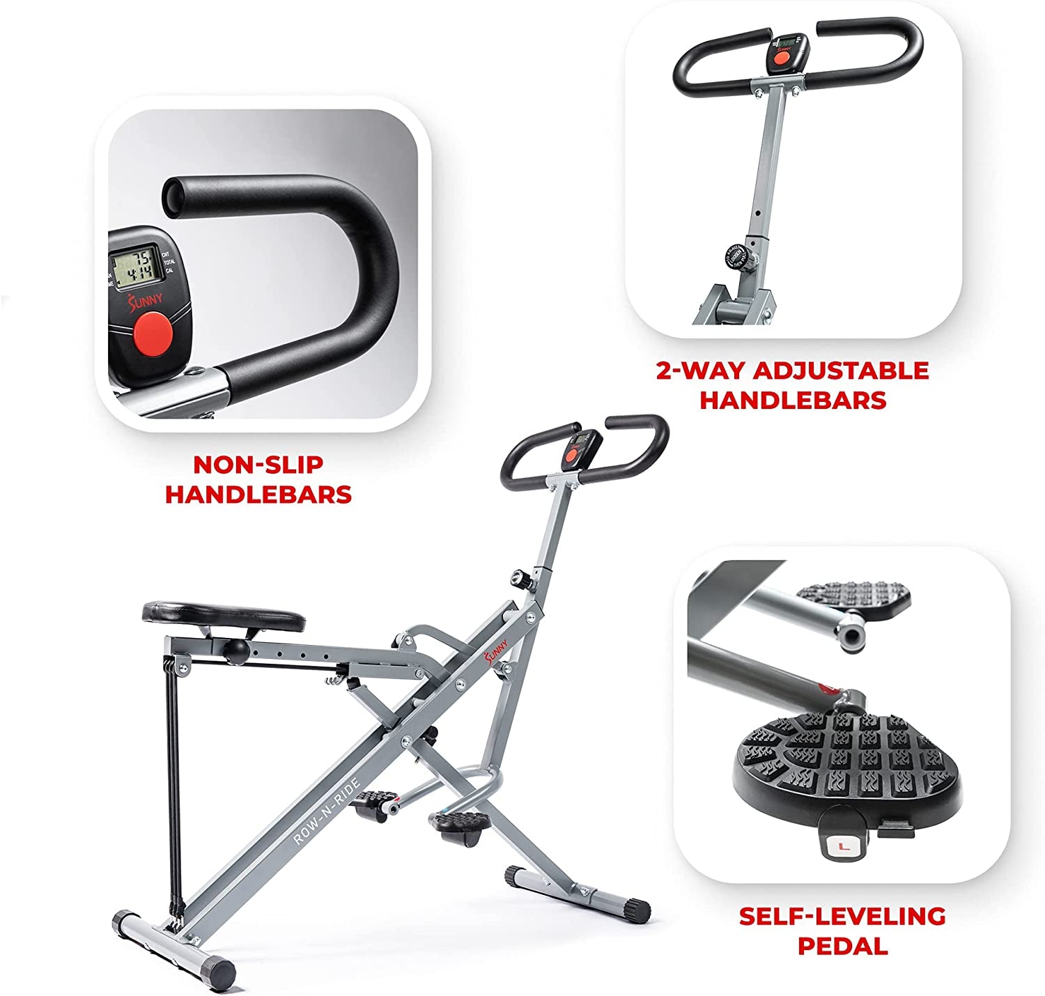 Row N Ride Squat Assist Trainer for Glutes & Legs Workout with Adjustable Resistance