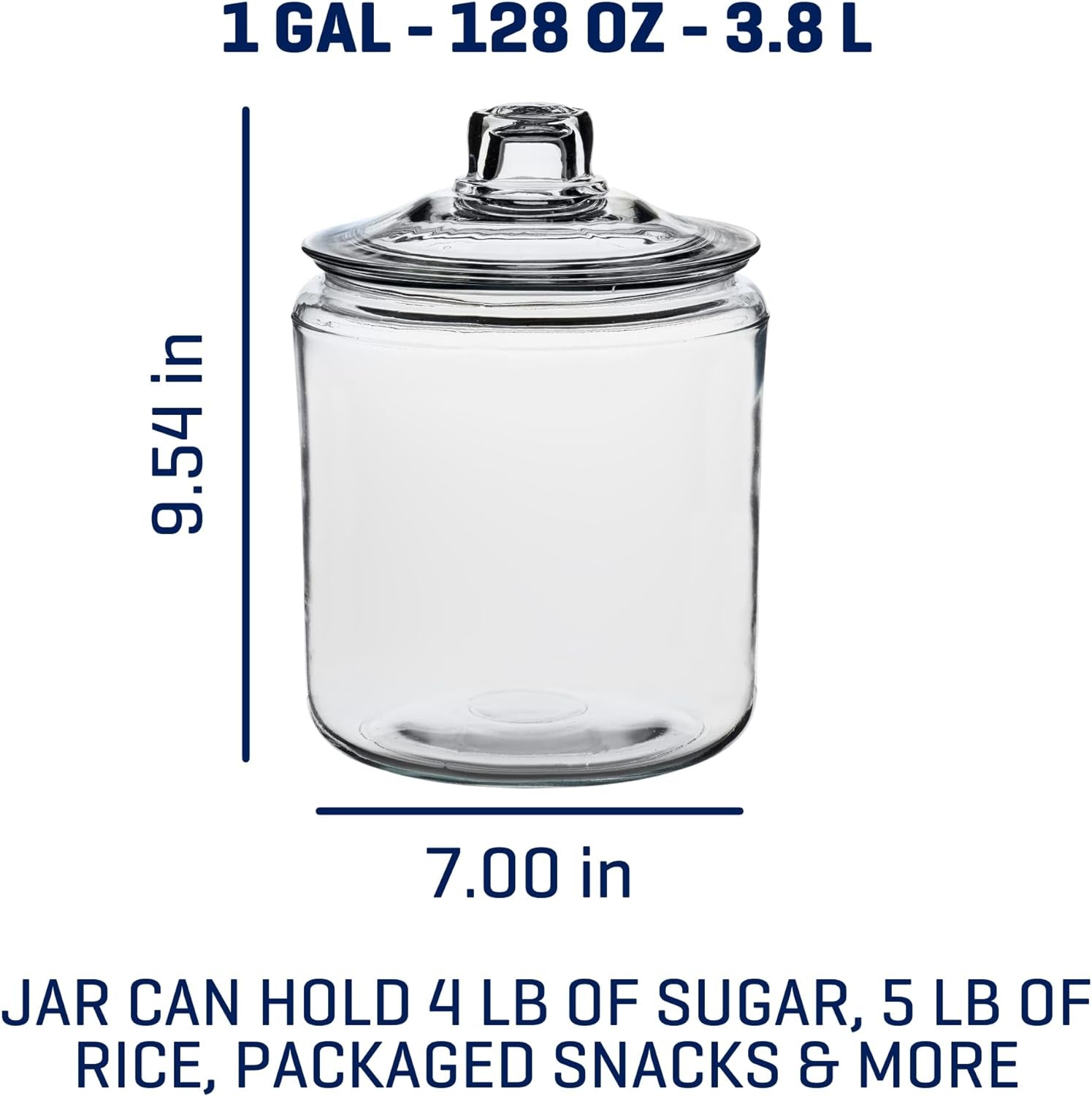 Heritage Hill 1 Gallon Glass Jar with Lid Set of 2