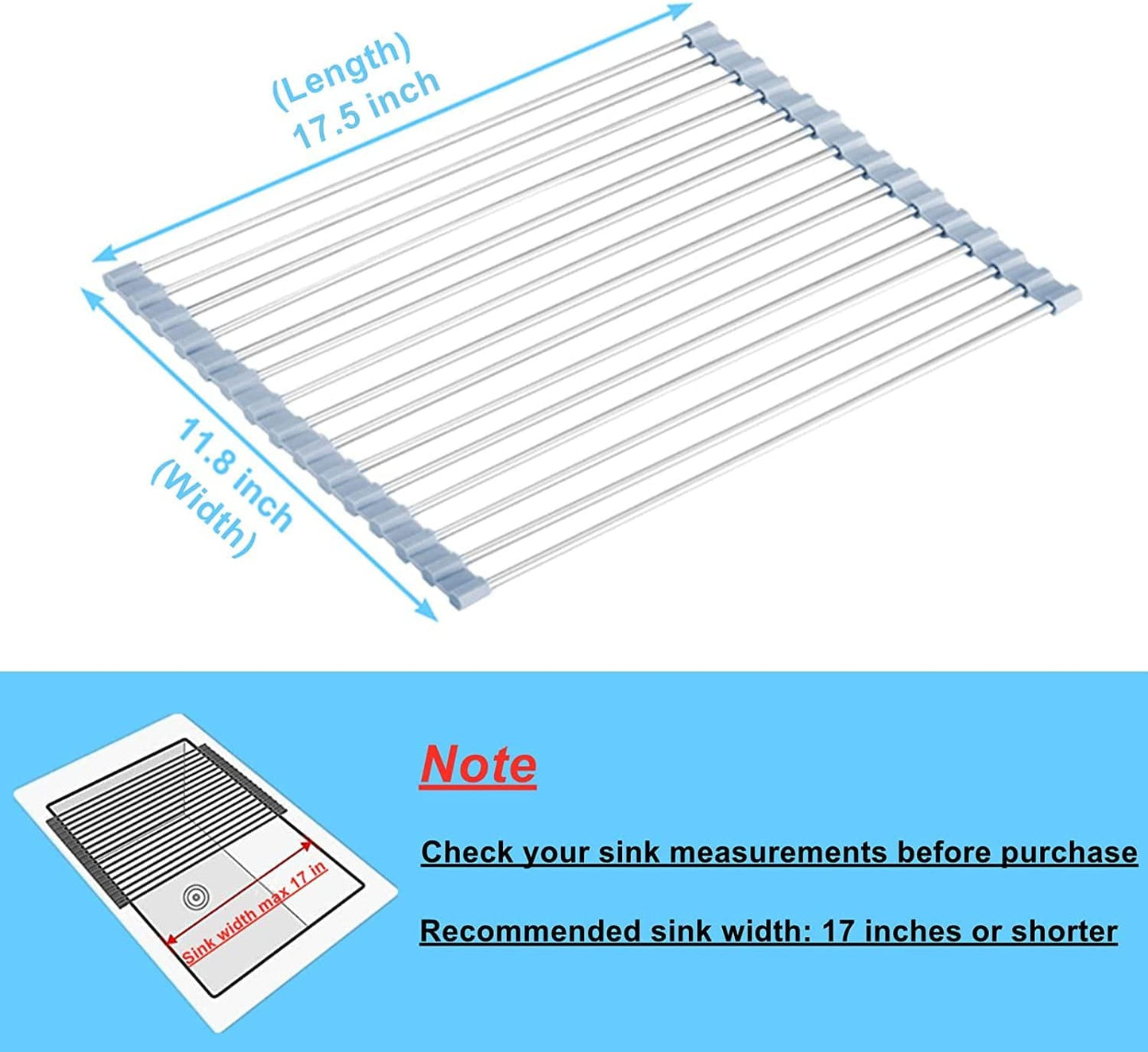 Roll up Dish Drying Rack over the Sink Dish Drying Rack Kitchen Rolling Dish 