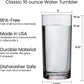 Classic Clear Plastic Reusable Drinking Glasses Set of 6 16Oz Water Cups