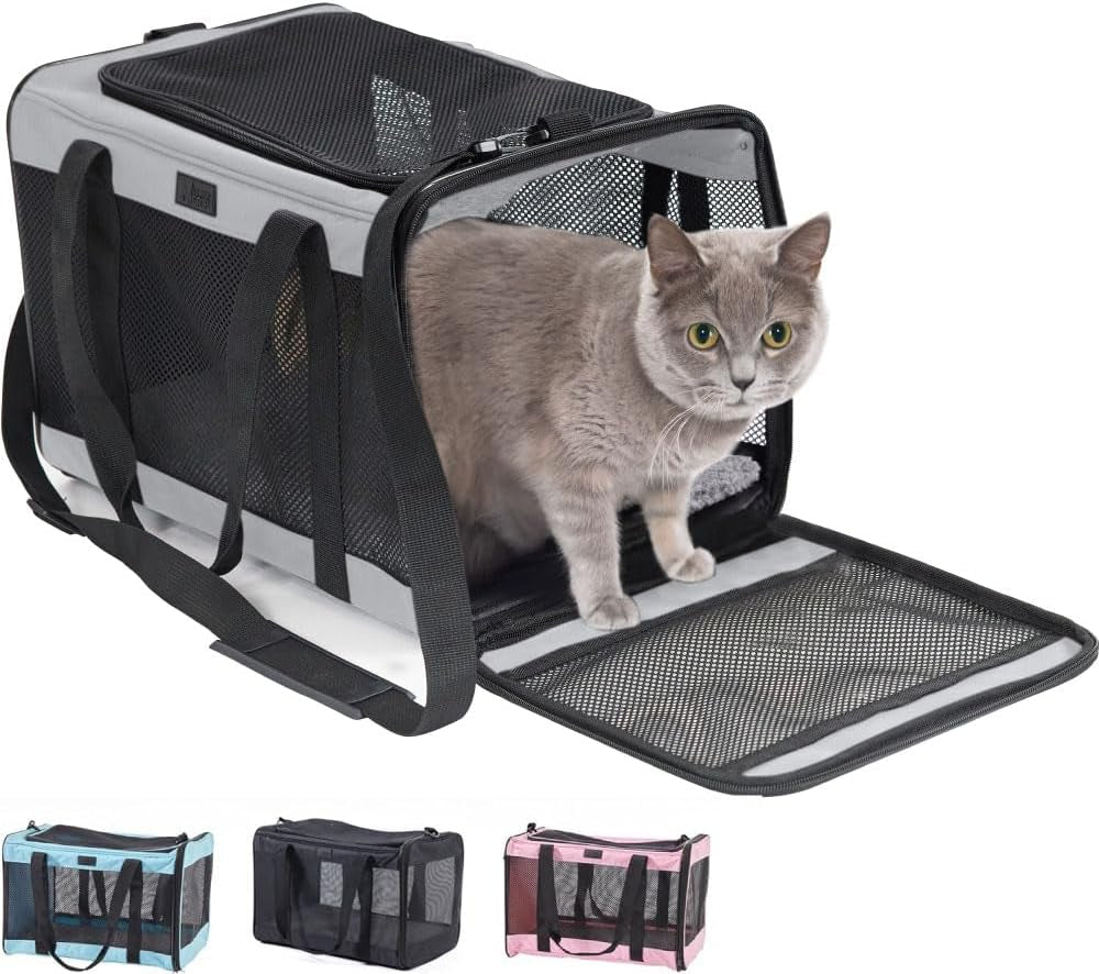  Breathable Mesh Collapsible Pet Carriers for Small Medium Cats