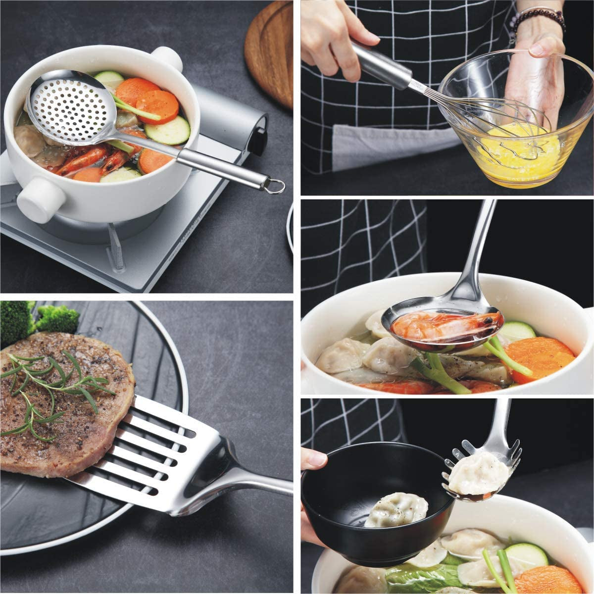 Cooking Utensil SStainless Steel Kitchen Tool Set with Stand