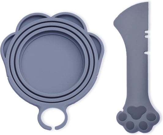 Lid for Dog Cans Cute Paw Shape One Lid One Spoon Pack 