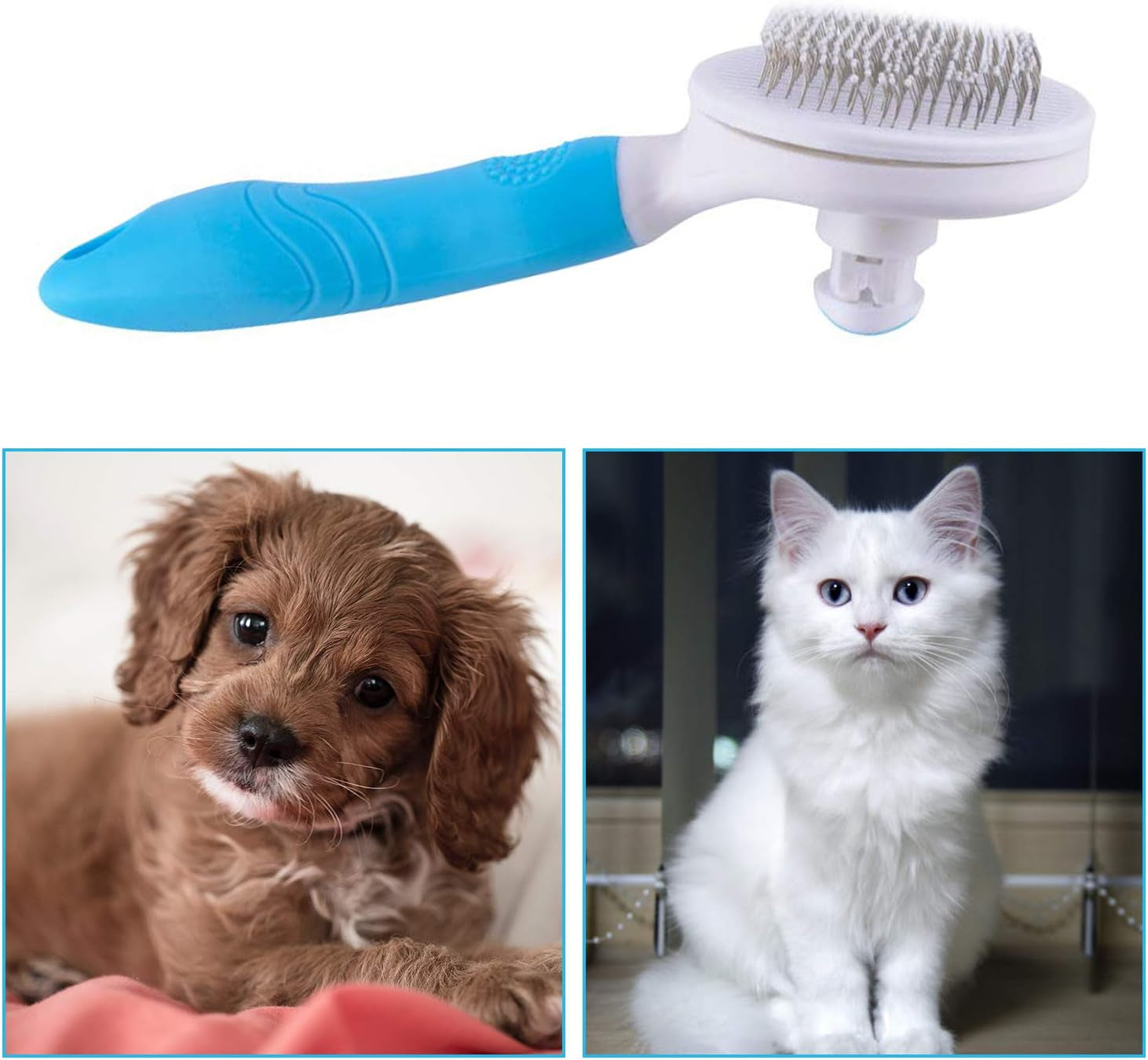 Cat Grooming Brush Self Cleaning Slicker Brushes 