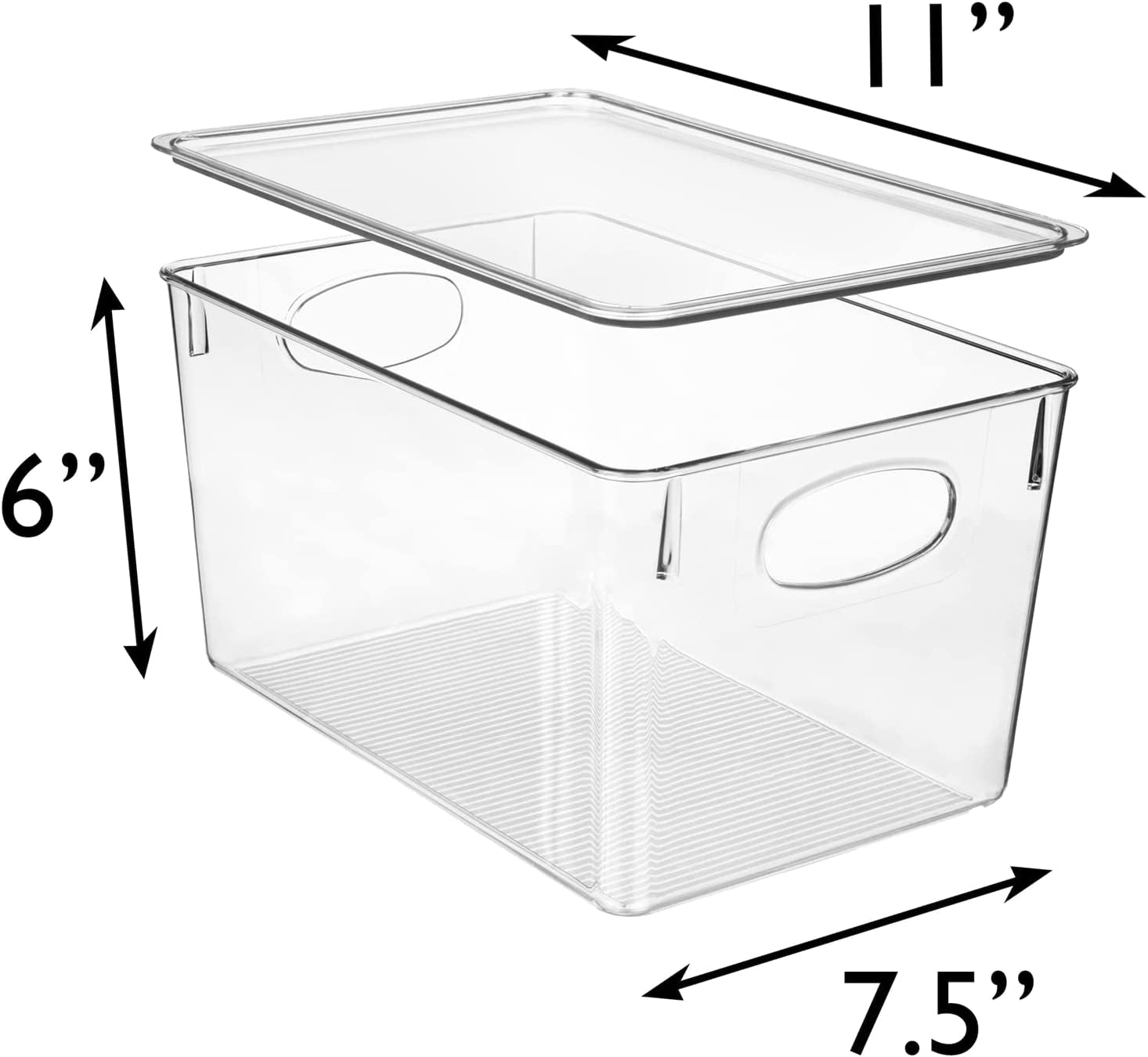 Plastic Storage Bins with Lids  Perfect Kitchen Fridge Organizer Pantry 