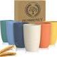 Drinking Glasses Premium Wheat Straw Unbreakable Cups  Set of 6 Alternative 