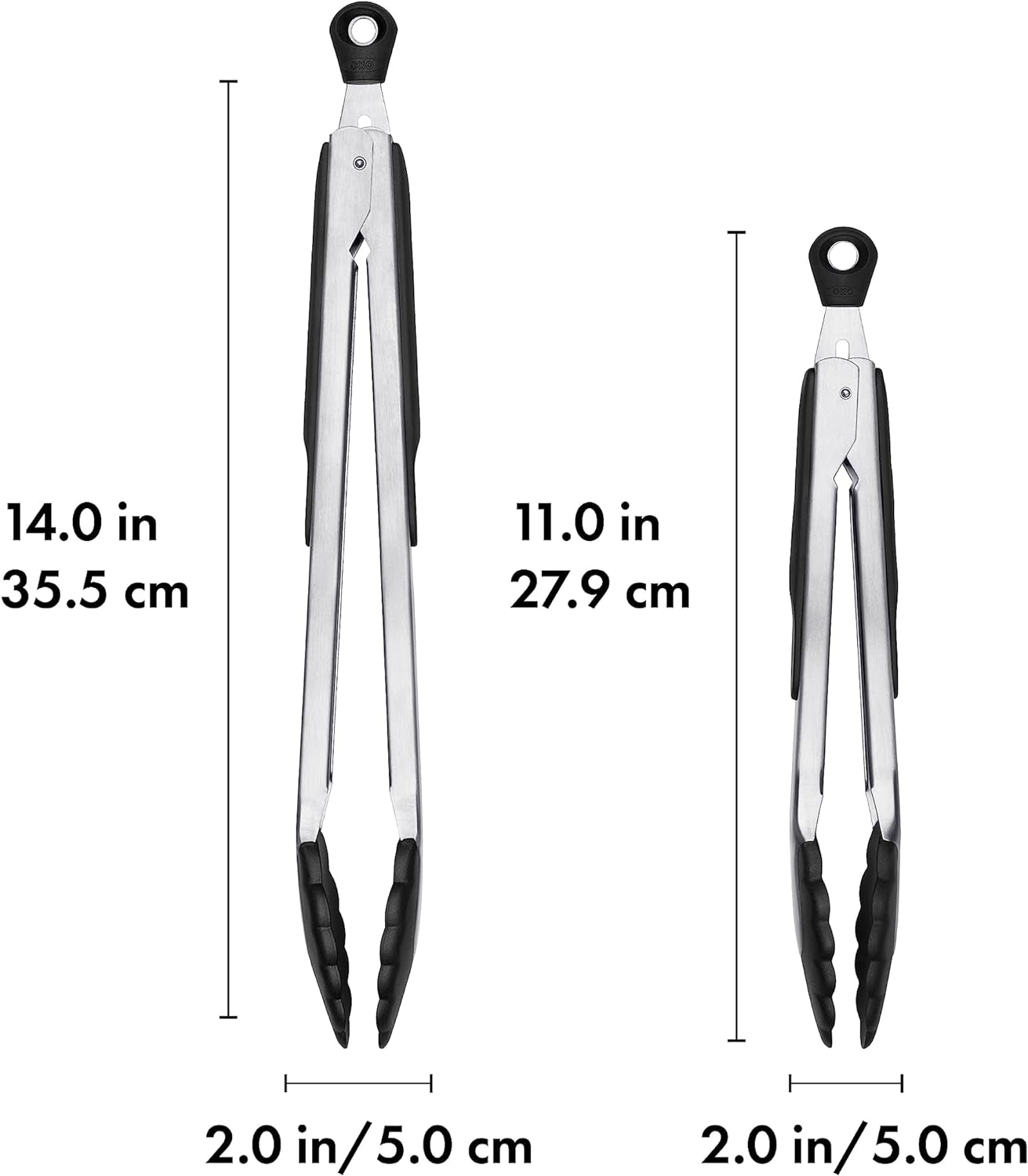 Good Grips 2 Piece Tongs with Nylon Heads Set