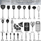 Kitchen Utensils Set 34 Pcs Silicone Cooking Utensils Set for Nonstick Cookware