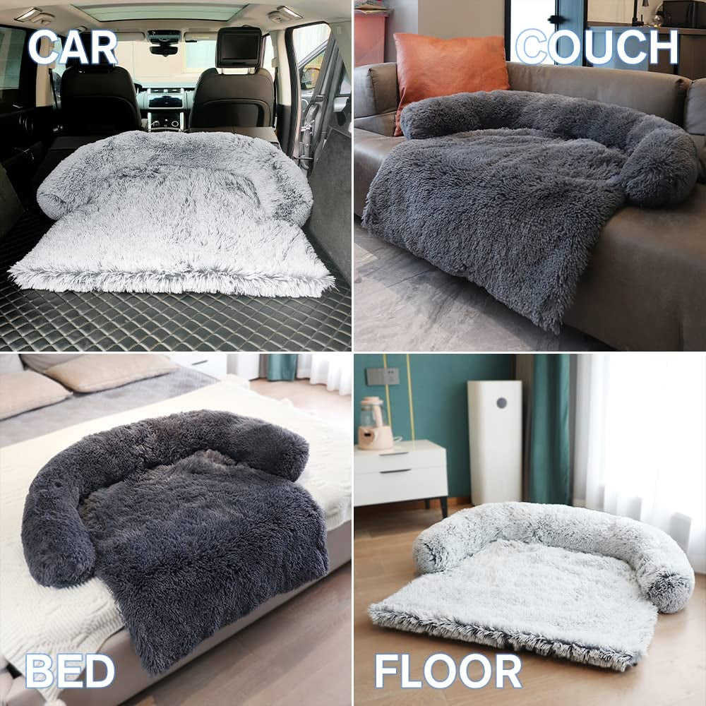 Calming Dog Bed Fluffy Plush Dog Mat for Furniture 