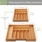 Large Premium Bamboo Silverware Organizer Expandable 