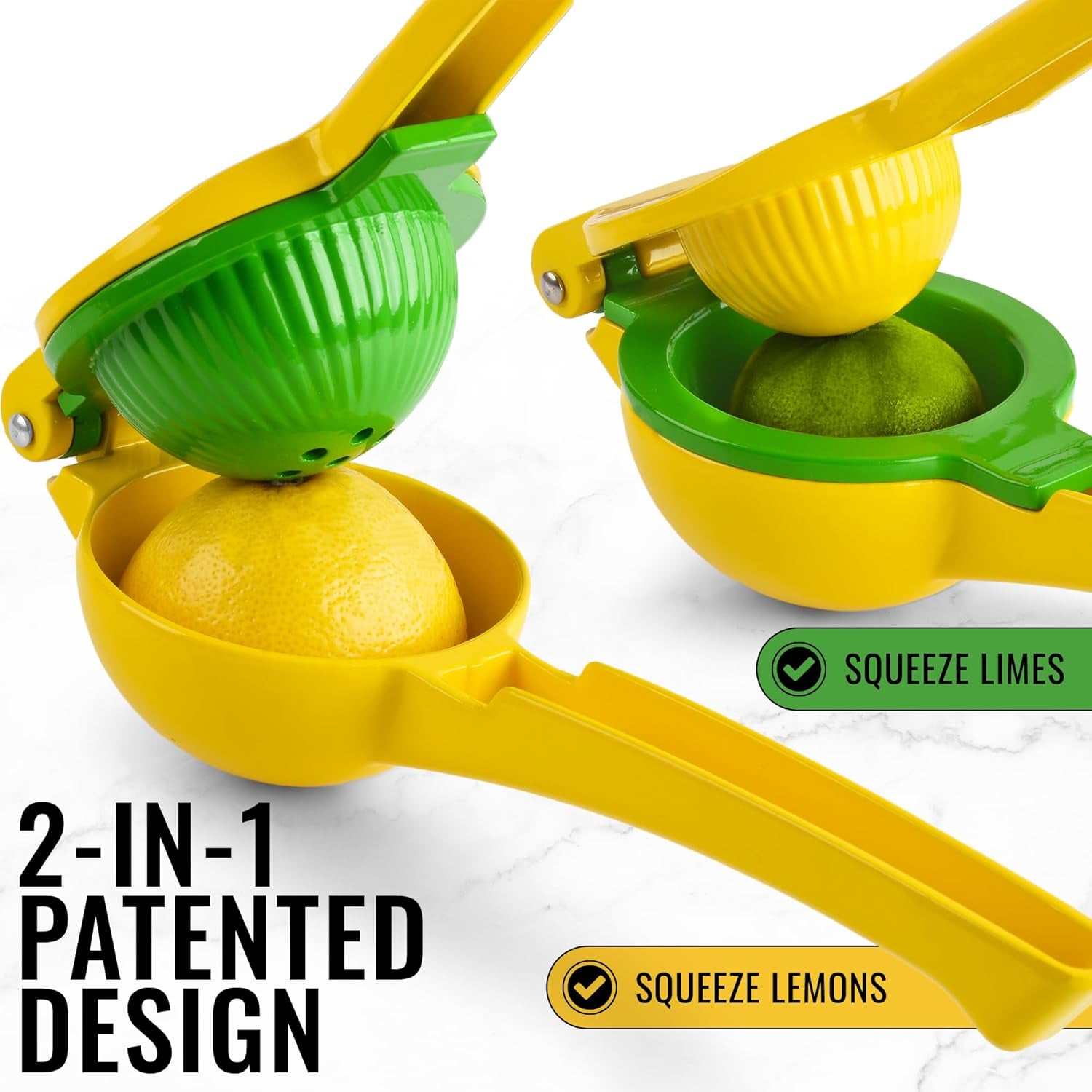 Metal 2 In 1 Lemon Squeezer Sturdy Max Extraction Hand Juicer Lemon Squeezer Gets Every Last Drop