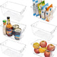 Clear Plastic Storage Bins 6 PCS Pantry Organizer Bins with Handle 